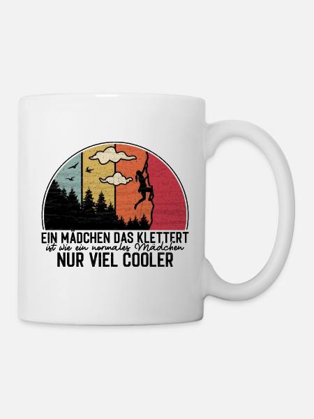 Mädchen die klettern Bergsteigen - Kletterer - Tasse - Weiß