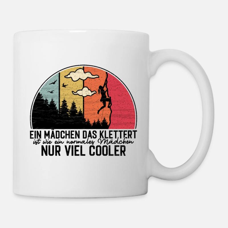Mädchen die klettern Bergsteigen - Kletterer - Tasse - Weiß
