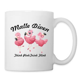 Malle Diven Think Pink Trink Flink Braut Geschenk - Tasse - Weiß - Rechts