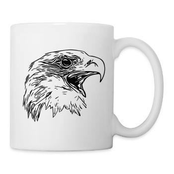 Tête d’aigle - Oiseau de prédant Royal Vector - Mug blanc - blanc - Droite