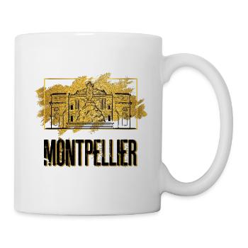 Montpellier Frankreich Stadt Skyline Heimat Gold - Tasse - Weiß - Rechts