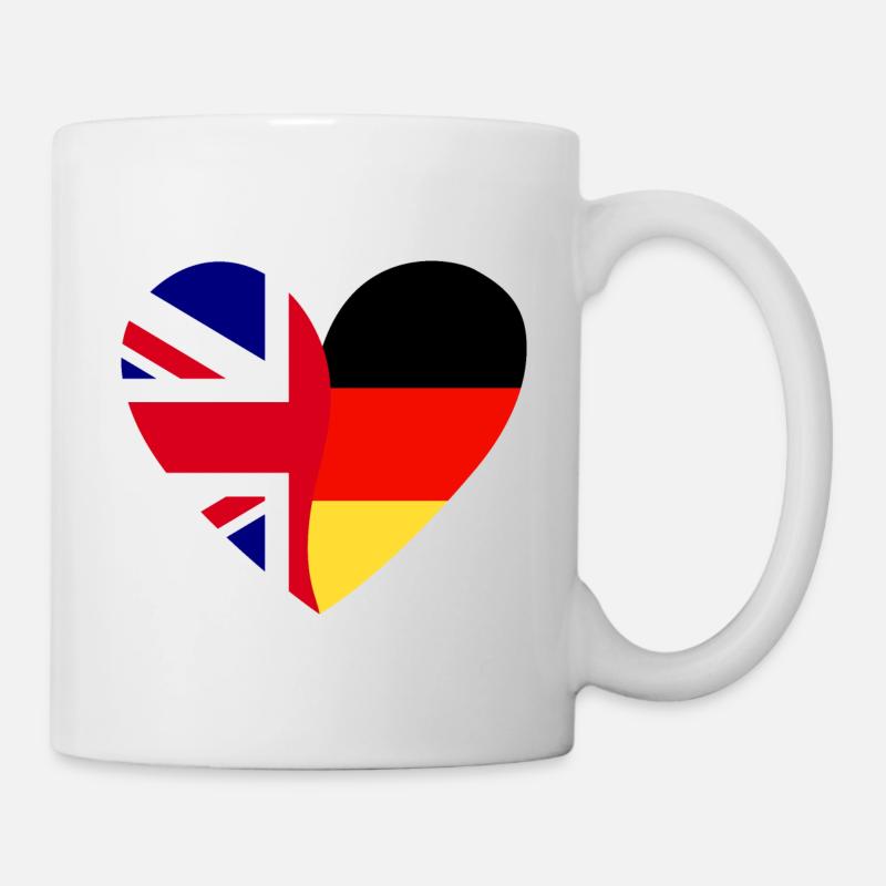 Flaggenherz Britain Germany Flag - Tasse - Weiß