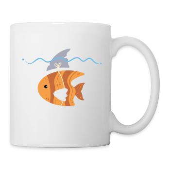 Sassy Sarcastic Cute Shark Fin Fish - Mug - white - Right