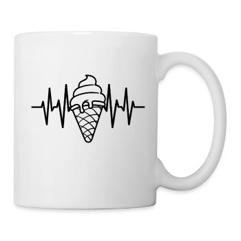 Eiscreme Liebe Eis Herzschlag - Tasse - Weiß - Rechts