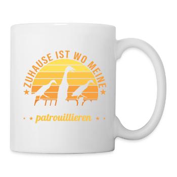 Laufenten patroullieren Laufente Laufentenstall - Tasse - Weiß - Rechts