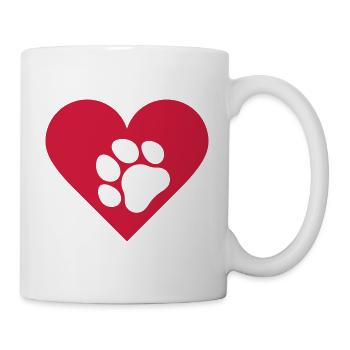 I love animals. Dog print - Mug - white - Right