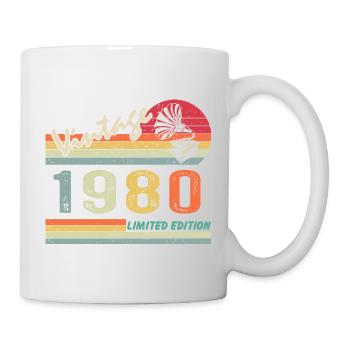 Vintage Grammophon 42. Geburtstag 1980 42 Jahre alt - Tasse - Weiß - Rechts