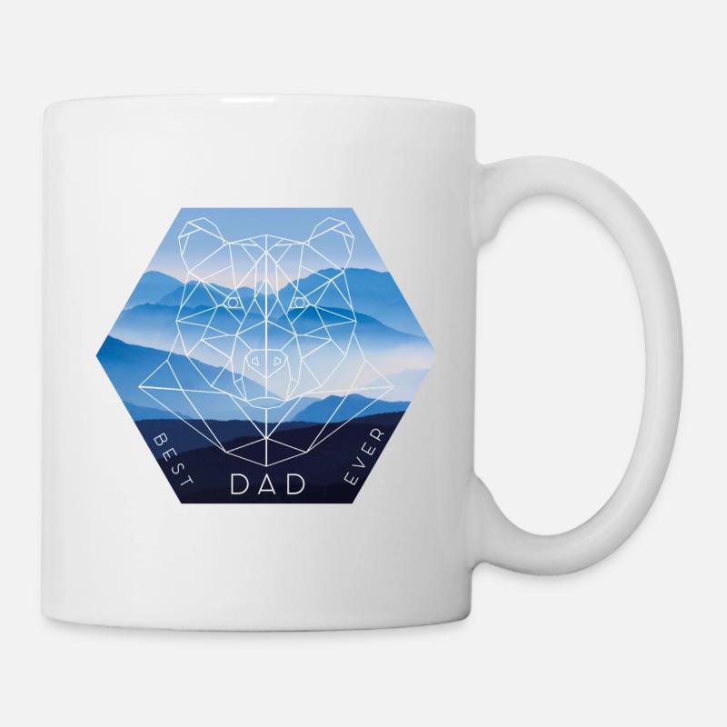 Bester Dad starker Bären Papa - Tasse - Weiß