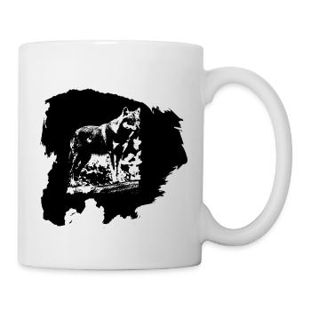 Wolf beobachtet seine Beute - Tasse - Weiß - Rechts