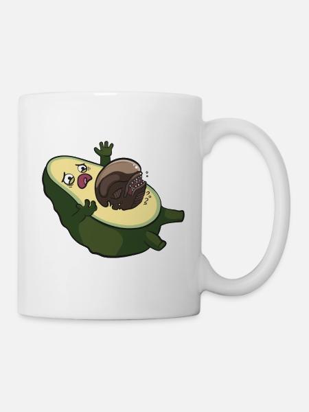 Avocado Alien Aliens Lustig Ufo Kino Film Geschenk - Tasse - Weiß