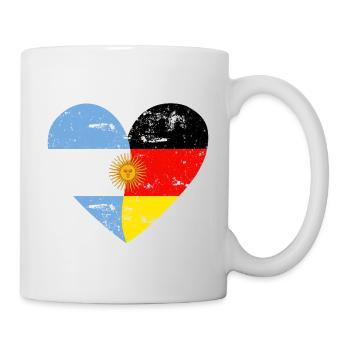 Flag heart Argentina Germany Flag - Mug - white - Right