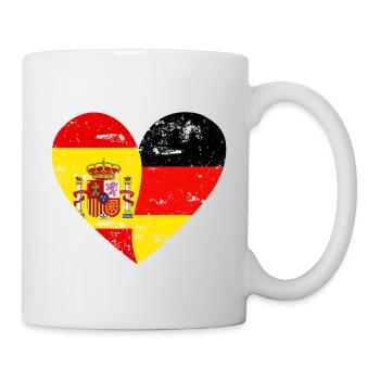 Drapeau Cœur Espagne Allemagne Drapeau - Mug blanc - blanc - Droite