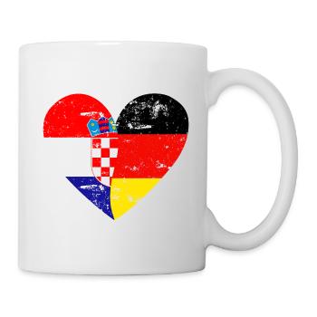 Flag heart Croatia Germany Flag - Mug - white - Right