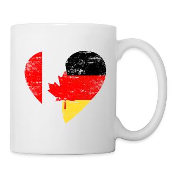 Flag Heart Canada Germany Flag - Mug - white - Right