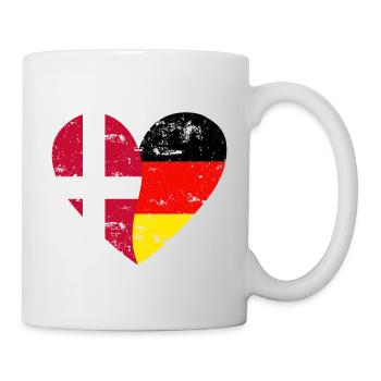 Drapeau Coeur Danemark Allemagne Drapeau - Mug blanc - blanc - Droite