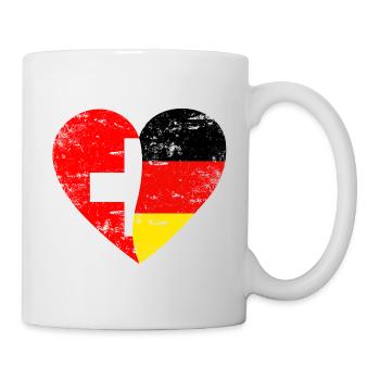 Drapeau Coeur Suisse Allemagne Drapeau - Mug blanc - blanc - Droite