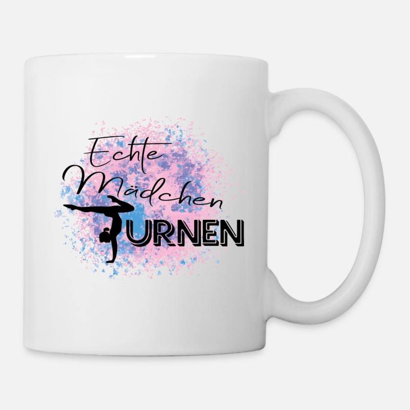 Echte Mädchen Turnen - Tasse - Weiß