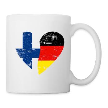Flag Heart Finland Germany Flag - Mug - white - Right