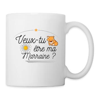 Veux tu etre ma marraine ? Annonce Demande - Mug blanc - blanc - Droite