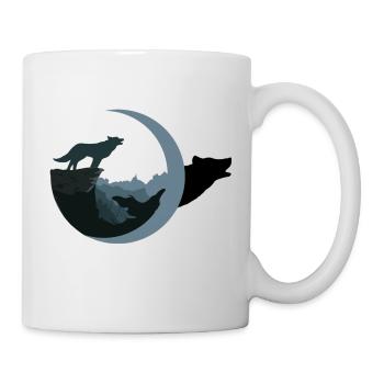 Loup au clair de lune - Mug blanc - blanc - Droite