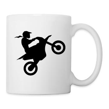 Bikergirl Motorradfahrerin Bikerin Motocross Frau - Tasse - Weiß - Rechts