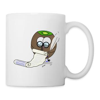 Beaked fruit taking notes, very dignified - Mug - white - Right