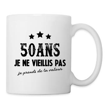 Vieillis pas cadeau anniversaire 50 ans Humour - Mug blanc - blanc - Droite