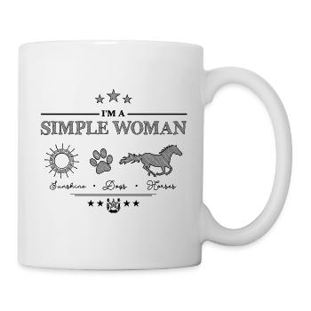 Je suis une femme simple - Cheval et chien - Mug blanc - blanc - Droite