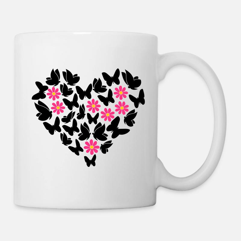 Butterflies in the heart - Mug - white