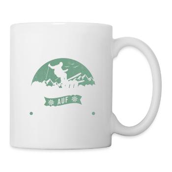 Alter Mann Ski Skifahren Schnee Berge Skifahrer - Tasse - Weiß - Rechts