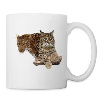 Leopard und Luchs - Tasse - Weiß - Rechts