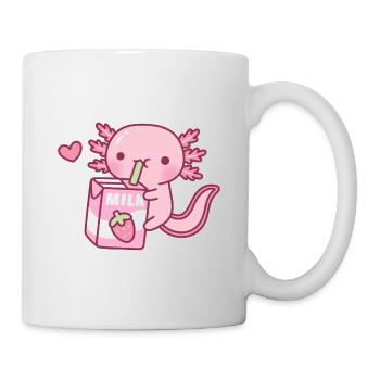 Mignon Axolotl aime le doodle au lait de fraise - Mug blanc - blanc - Droite