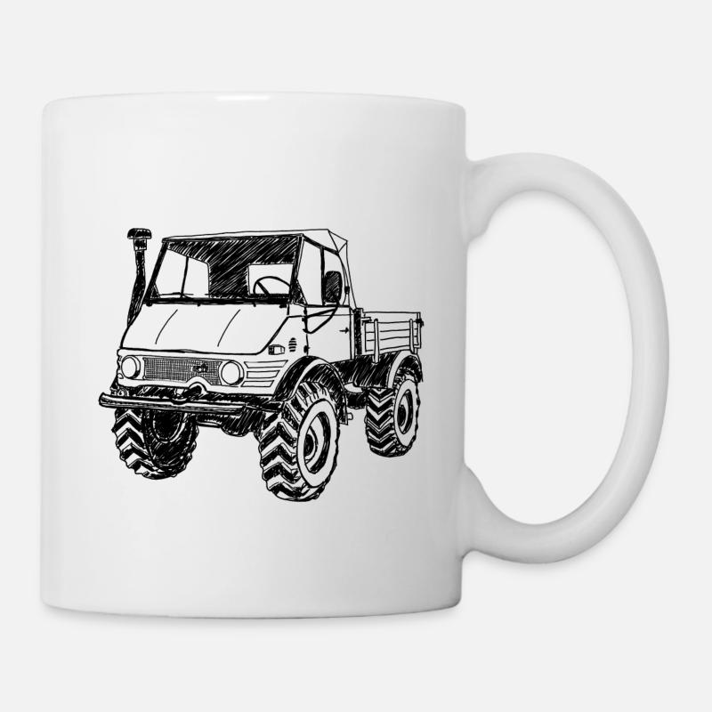 Unimog - Oldtimer - Offroad - Universal Motorgerät - Tasse - Weiß
