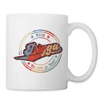 Moin Digga (Was-Geht-Ab-Mann-Edition) - Tasse - Weiß - Rechts