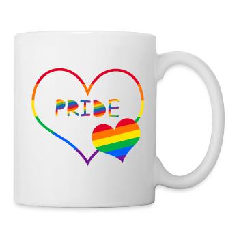 Love Heart LGBT rainbow Pride - Tasse - Weiß - Rechts