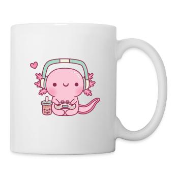 Süßer Axolotl-Spieler, der Videospiele spielt - Tasse - Weiß - Rechts