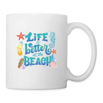 Sommer, Sonne, Strand und Meer - Tasse - Weiß - Rechts