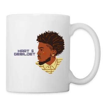 schwarz stolz design hart + gebildet Mann Afro - Tasse - Weiß - Rechts