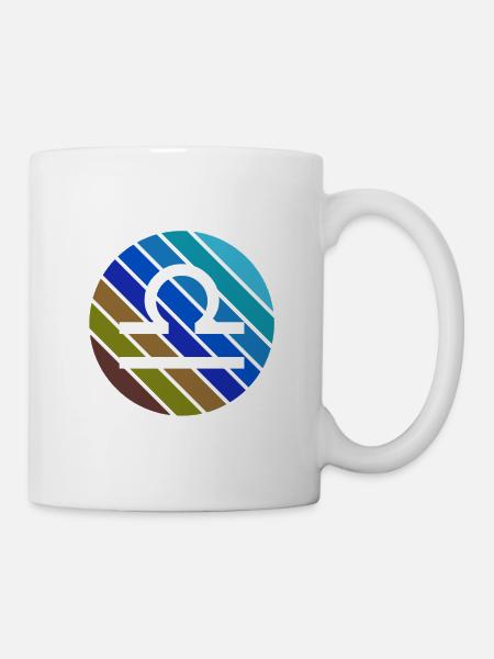 Sternzeichen Waage Horoskop Astrologie - Tasse - Weiß