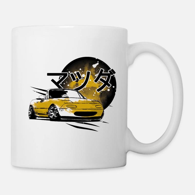 Voiture japonaise Miata Mx5 jaune - Mug blanc - blanc