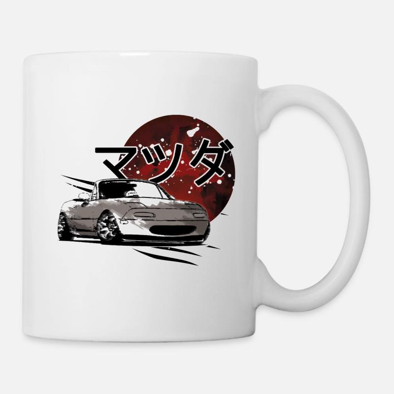 Voiture Mx5 Miata écriture japonaise - Mug blanc - blanc