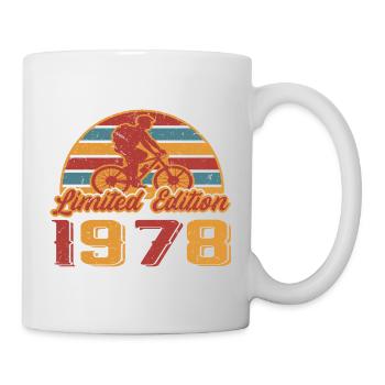 Vélo Vélo Cycliste Anniversaire Construit en 1978 - Mug blanc - blanc - Droite