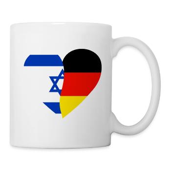 Israel Germany Flag Heart - Mug - white - Right