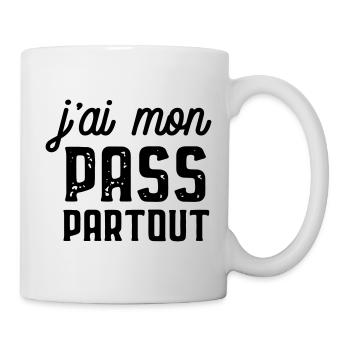Pas besoin du pass sanitaire pass partout - Mug blanc - blanc - Droite