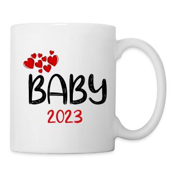 Baby 2023 Rot - Tasse - Weiß - Rechts