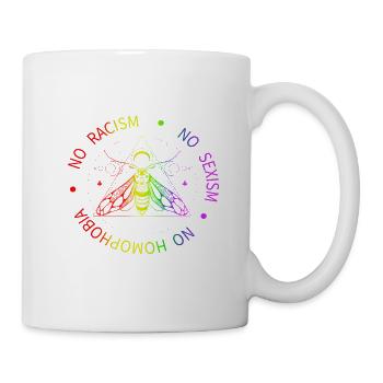 Death Moth Gothic Metal Pentagram - No Racism - Mug - white - Right