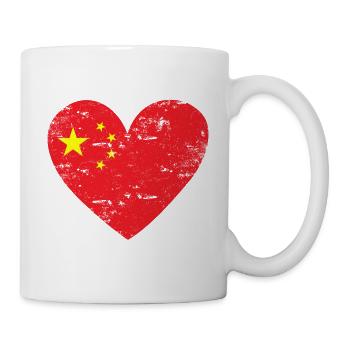 China Flaggenherz - Tasse - Weiß - Rechts