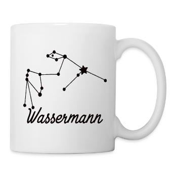 Sternzeichen Wassermann - Tierkreiszeichen - Tasse - Weiß - Rechts