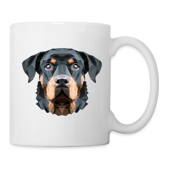 Art Polygon Hund - Rottweiler Liebhaber Geschenk - Tasse - Weiß - Rechts