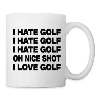 Je déteste le golf Oh Nice Shot - Drôle de golfeur disant - Mug blanc - blanc - Droite